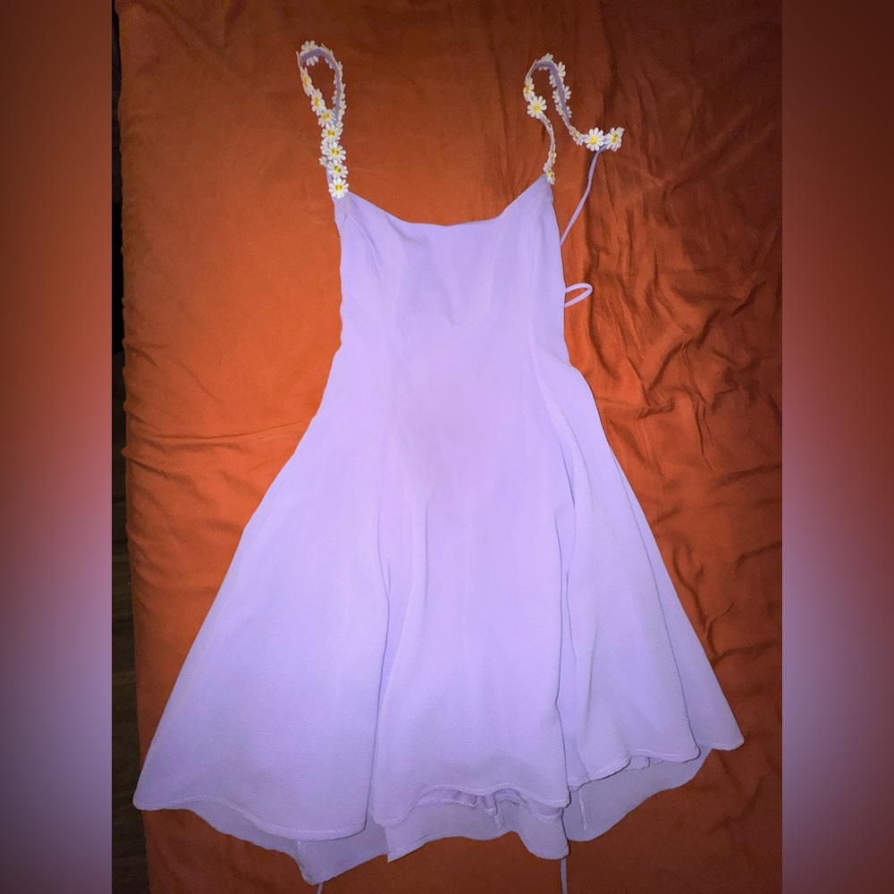 Lucy in the Sky lavender dress with floral straps